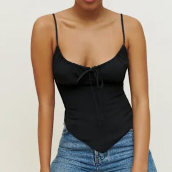 Reformation Cove Top Black | Size 0 - Picture 1 of 5